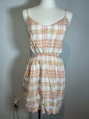 Y2K American Eagle Outfitters Plaid Spaghetti Strap TieBack Dress w/POCKETS!